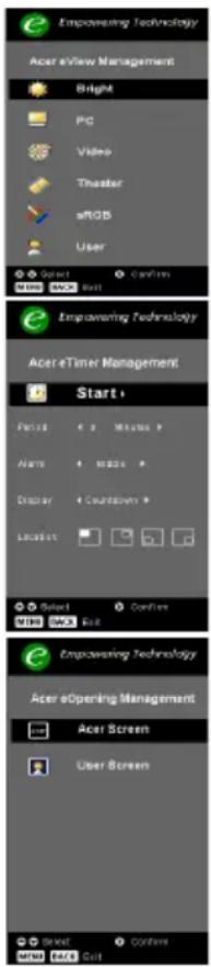 ACER PD724 - Besturingselementen - 2