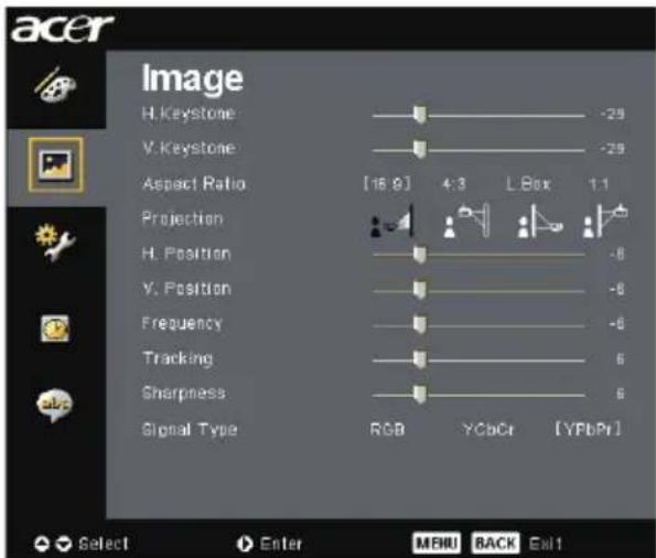 ACER PH530 - Besturingselementen - 1
