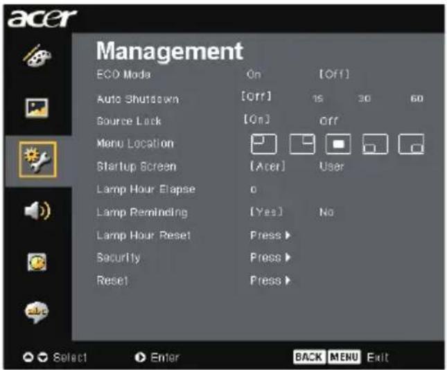 ACER PW730 - Besturingselementen - 1