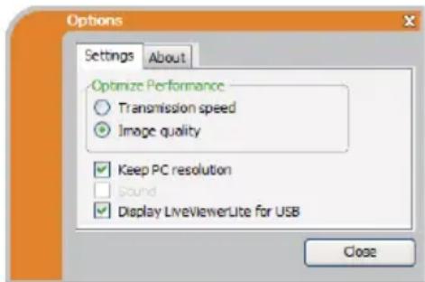 HITACHI CP-AW2519NMEF - Het venster Opties - 1