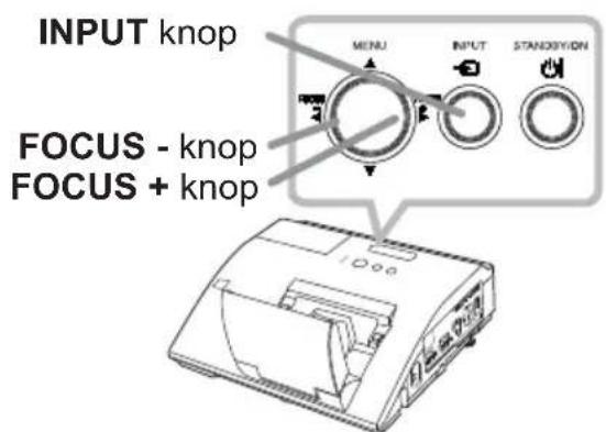 INPUT knop FOCUS - knop FOCUS + knop