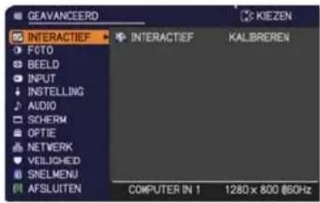 GEAVANCEERD KIEZEN INTERACTIEF FOTO BEELD INPUT INSTELLING AUDIO SCHERM OPTIE NETWORK VEILICHD SNELMENU AFSLUITEN INTERACTIEF KALIBREREN COMPUTER IN 1 1280 x 800 @60Hz