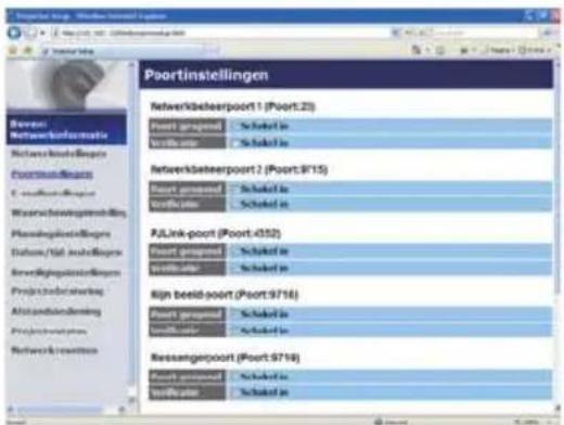 Poortinstellingen Networkkabeloepoort 1 (Poort.23) Poort prongend Verificaatie Schaekd in Schaekd in Networkkabeloepoort 2 (Poort.9'15) Poort prongend Verificaatie Schaekd in Schaekd in PULink-poort (Poort.432) Poort prongend Verificaatie Schaekd in Schaekd in Rijn beeld-poort (Poort.9'16) Poort prongend Verificaatie Schaekd in Schaekd in Ressangerpoort (Poort.9'18) Poort prongend Verificaatie Schaekd in Schaekd in