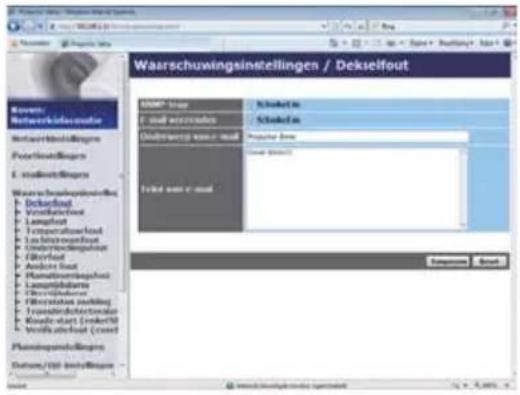 HITACHI CP-WU8440GF - Waarschuwingsinstellingen - 1