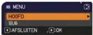MENU H00FD SUB :AFSLUITEN , :OK