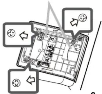 Diagram showing a device interior with labeled components and directional arrows indicating movement or flow.