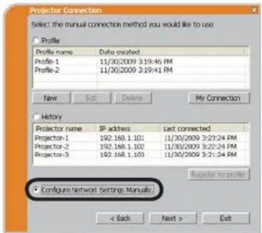 HITACHI CP-X2511NEF - De netwerkinstellingen handmatig configureren - 1