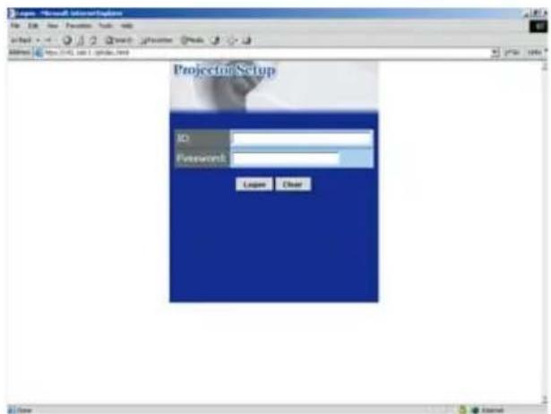 Projector Setup ID Password Login Clear