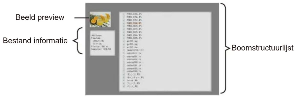Beeld preview Bestand informatie Boomstructuurlijst