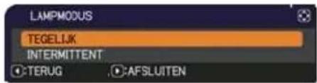 LAMPMODUS TEGELJK INTERMITTENT TERUG AFSLUITEN
