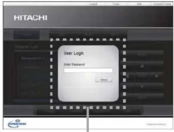HITACHI User Login Enter Password Send