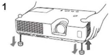 HITACHI CPWX12WNEF - Aanpassen van de verhoging van de projector - 2