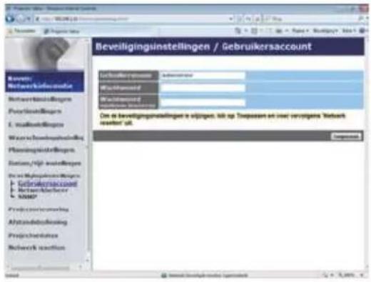 Beveiliginguinstellingen / Gebruikersaccount Beveiligingskrednets Deutschland Wachland Wachland Om de beveiligingskrednets en zijnken, uit op Toepassen en voor voortages Webark rechten? uit. Insgesamt