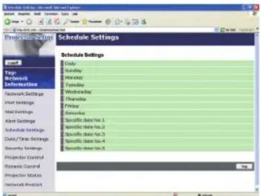 HITACHI CPX2WF - Schedule Settings (Schema Instellingen) - 1