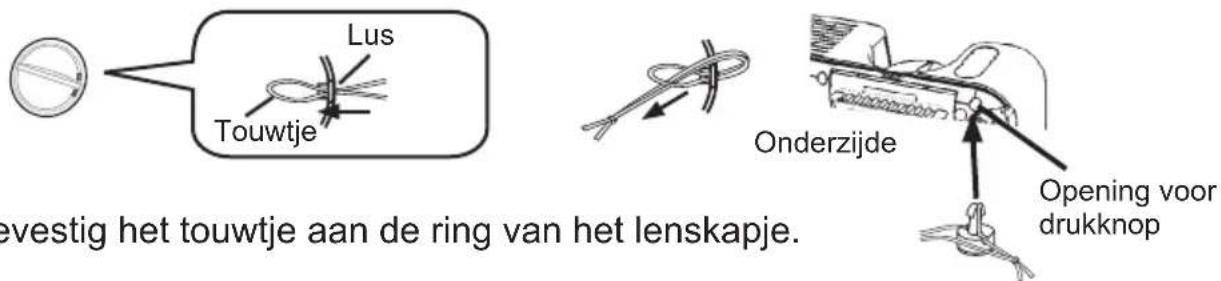 Lus Touwtje Onderzijde Opening voor drukknop evestig het touwtje aan de ring van het lenskapje.