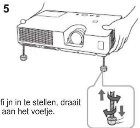 5 fi jn in te stellen, draait aan het voetje.