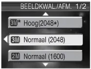 BEELDKWAL./AFM. 1/2 3M* Hoog(2048*) 3M Normaal (2048) 2M Normaal (1600)