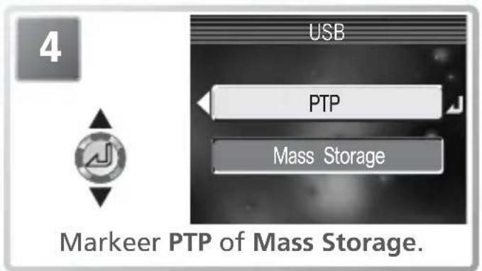4 USB PTP Mass Storage Markeer PTP of Mass Storage.