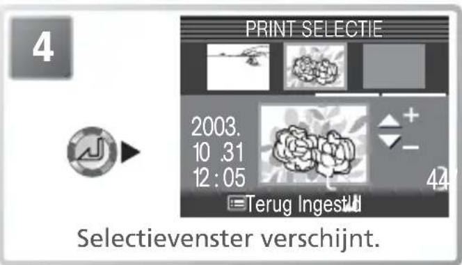 4 PRINT SELECTIE 2003. 10 .31 12 : 05 Terug Ingestu Selectievenster verschijnt.