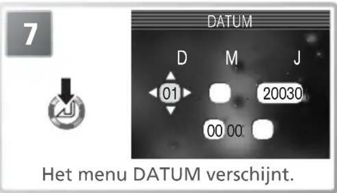 7 DATUM D M J 01 20030 00 00: Het menu DATUM verschijnt.