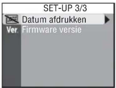 SET-UP 3/3 Datum afdrukken Ver. Firmware versie