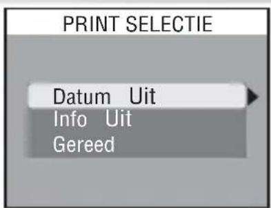 PRINT SELECTIE Datum Uit Info Uit Gereed