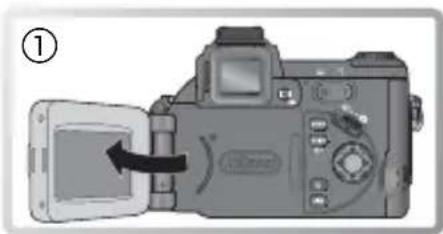 NIKON Coolpix 8700 - Maak de monitor gebruiksklaar - 1