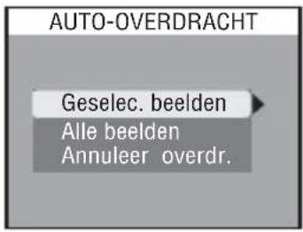 AUTO-OVERDRACHT Geselec. beelden Alle beelden Annuleer overdr.