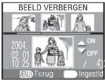 BEELD VERBERGEN 2004. 02. 01 10: 25 ON OFF / 4 MENU Terug Ingestid