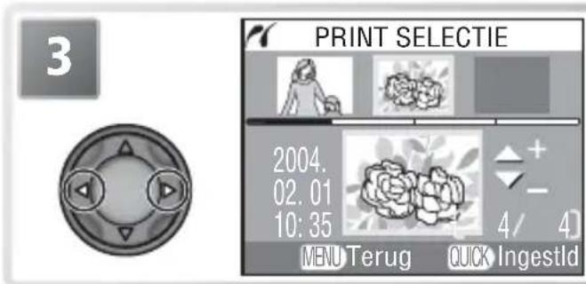 3 PRINT SELECTIE 2004. 02. 01 10: 35 MENU Terug QUICK Ingestld
