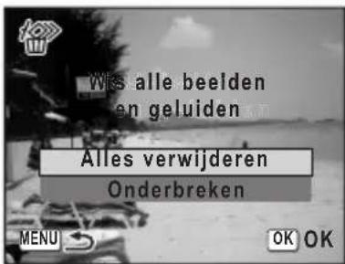 PENTAX Optio L40 - Alle opnamen en geluidsbestanden wissen - 2