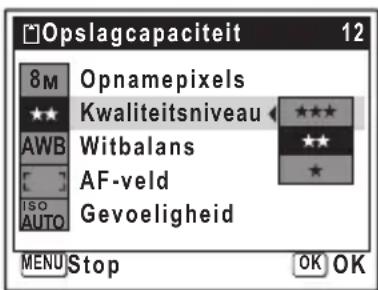 PENTAX Optio L40 - Vb.) Het [Kwaliteitsniveau] instellen in het menu [☐ Opnemen] - 3