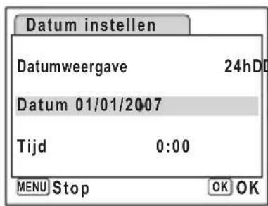 PENTAX Optio L40 - De datum en tijd instellen - 3