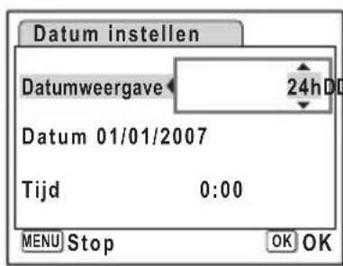 PENTAX Optio L40 - De datum en tijd instellen - 2