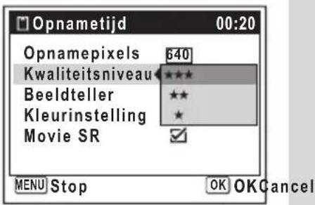PENTAX Optio L40 - Kwaliteitsniveau van video-opnamen - 1