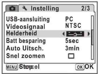 PENTAX Optio L50 - De helderheid van het scherm aanpassen - 2