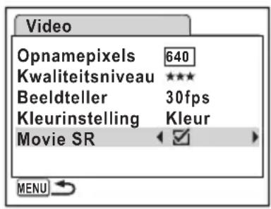 PENTAX Optio L50 - De functie Movie SR (Video bewegingsreductie) instellen - 1
