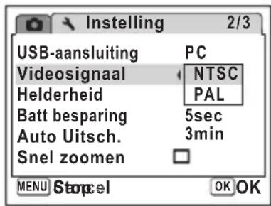 PENTAX Optio L50 - Het videosignaal wijzigen - 1