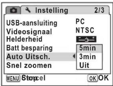 PENTAX Optio L50 - Automatisch uitschakelen instellen - 1