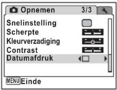 PENTAX Optio L50 - De functie Datum afdrukken instellen - 1