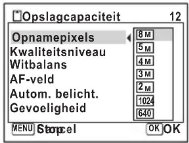 PENTAX Optio L50 - Druk op de knop MENU. - 1