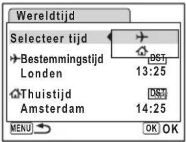 PENTAX Optio L50 - De tijd van de bestemmingstijd weergeven op het scherm (Selecteer tijd) - 2