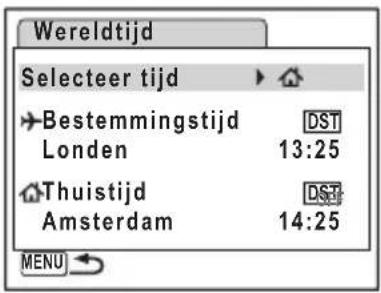 PENTAX Optio L50 - De tijd van de bestemmingstijd weergeven op het scherm (Selecteer tijd) - 1