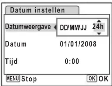 PENTAX Optio L50 - De datum en tijd instellen - 2