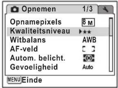 PENTAX Optio L50 - Vb.) Het [Kwaliteitsniveau] instellen in het menu [☐ Opnemen] - 2