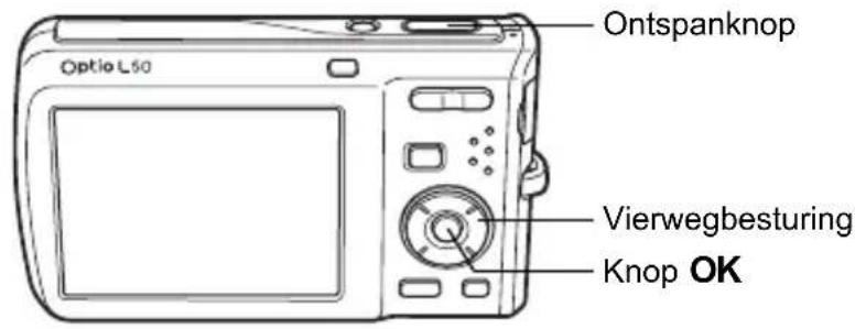 PENTAX Optio L50 - Het samenvoegen tot panoramafoto wordt gestart nadat u de derde opname hebt gemaakt en de samengevoegde foto wordt weergegeven. - 2
