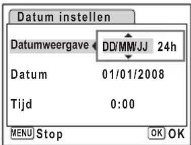 PENTAX Optio L50 - De datum en tijd instellen - 1