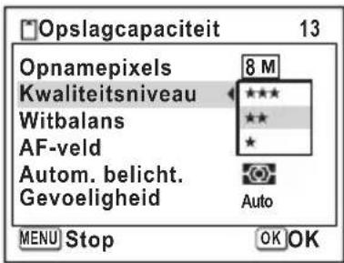 PENTAX Optio L50 - Het kwaliteitsniveau selecteren - 1