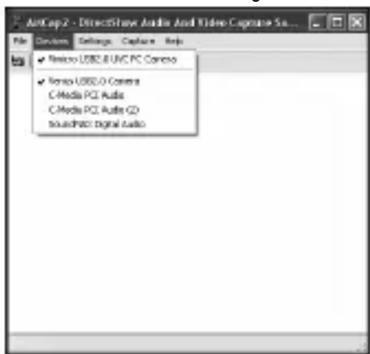 AutoCAD - DirectStane Audio And Video Capture 5a File Edit Options Settings Capture Help ■ Microsoft USB3.8 UC PC Camera ■ Microsoft USB3.0 Camera C-Media PCI Audio C-Media PCI Audio (CD) SoundMSCI Digital Audio