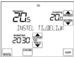 DO Gematen 20s instelling 20s INMEN ROLDER INSTEL TIJDELUK Activet tot: 20:30 VODRUM TLD TITLE HERTEL CONTINU KAW